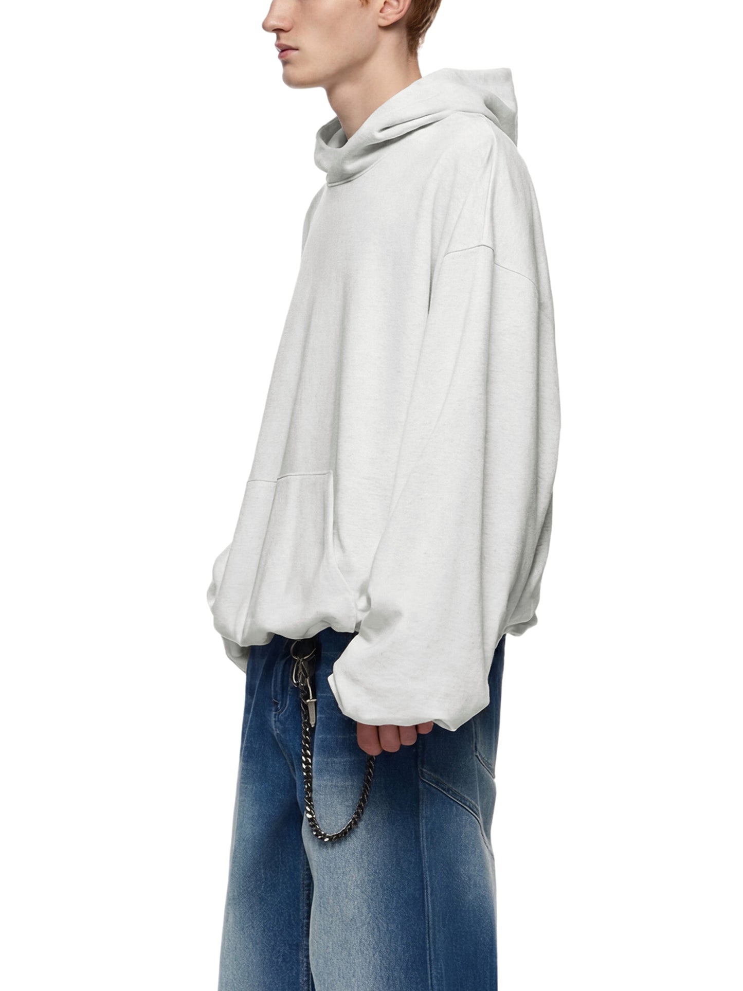 Boxy Gather-Hem Hoodie